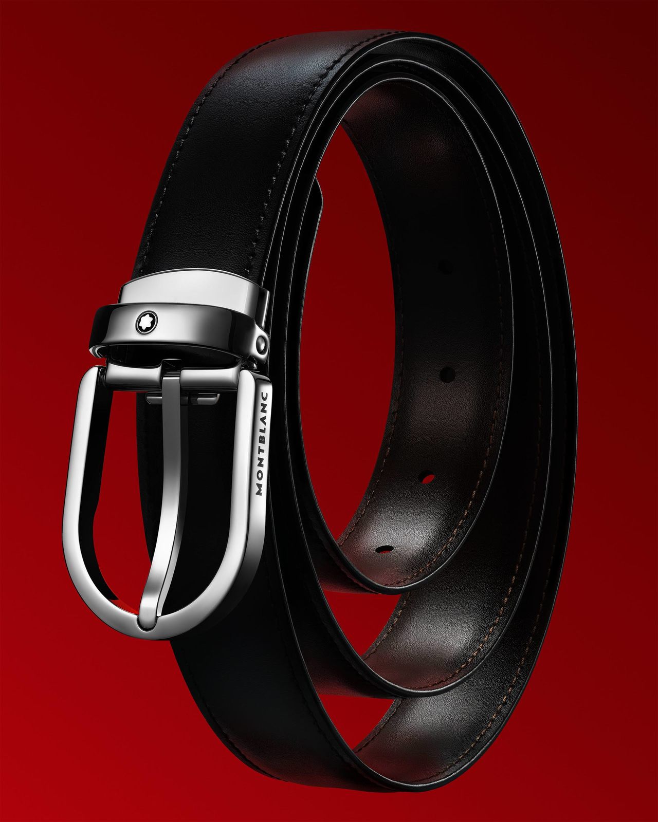 Premium belt and hardware presented as a finish-led product visual