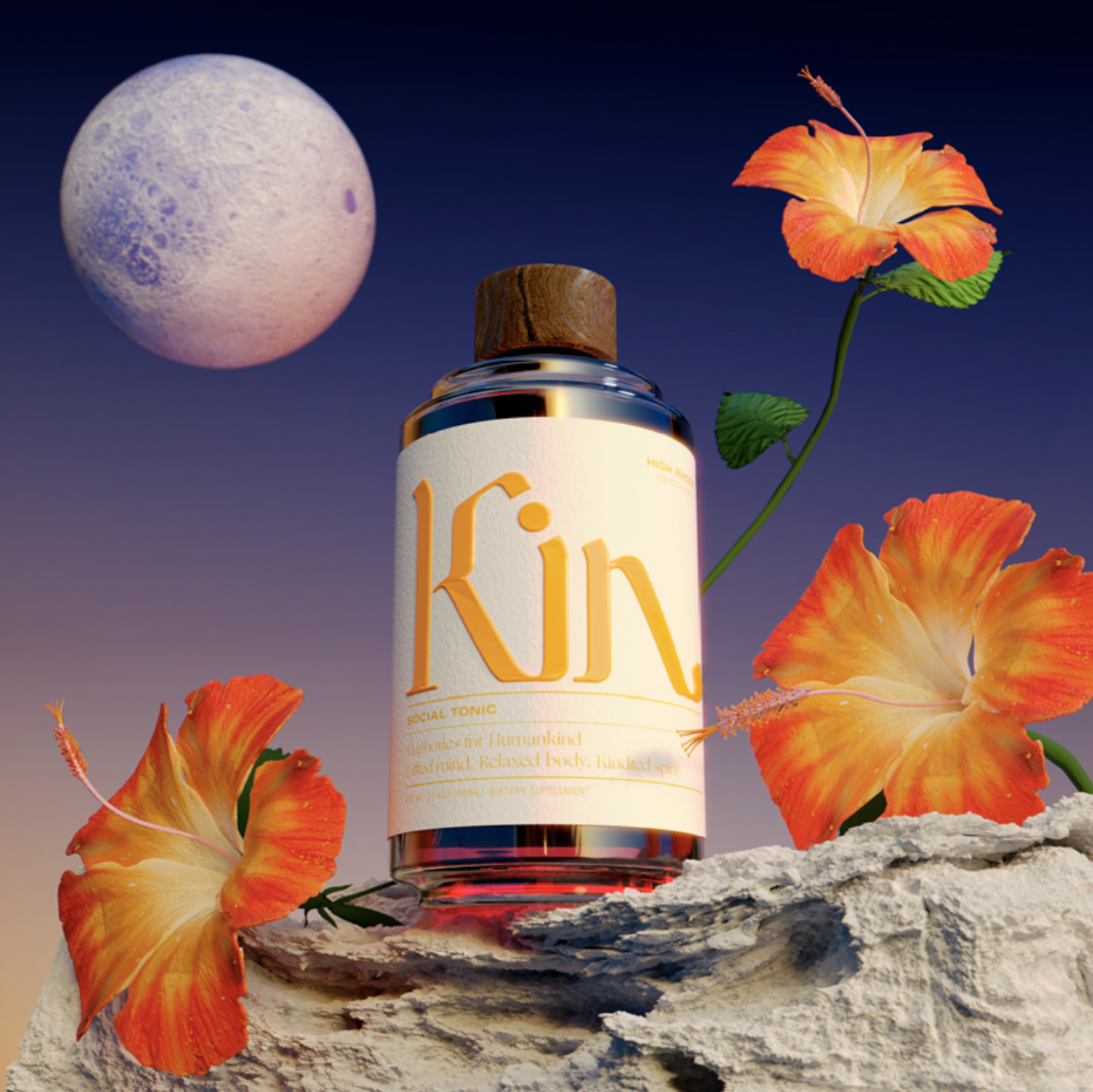 Colorful consumer products staged for a launch campaign