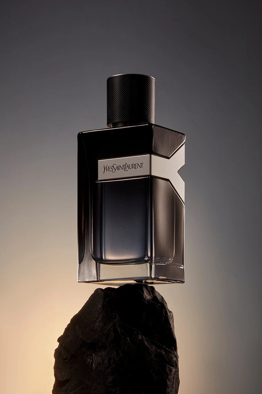 Fragrance product staged for premium campaign and retail content