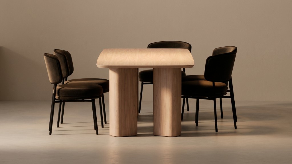 Oak table directed in a Glossi studio scene