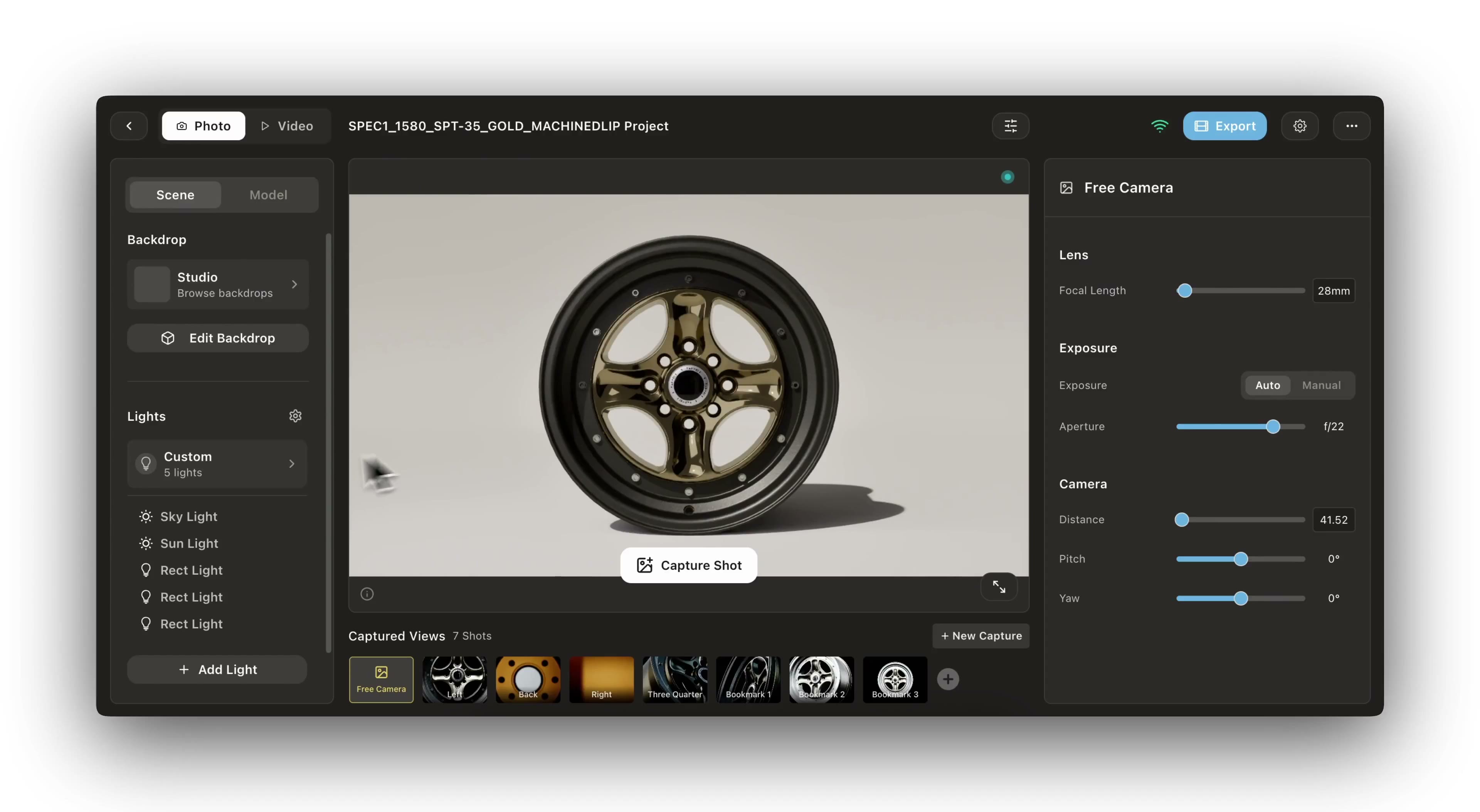 Setting up lighting presets