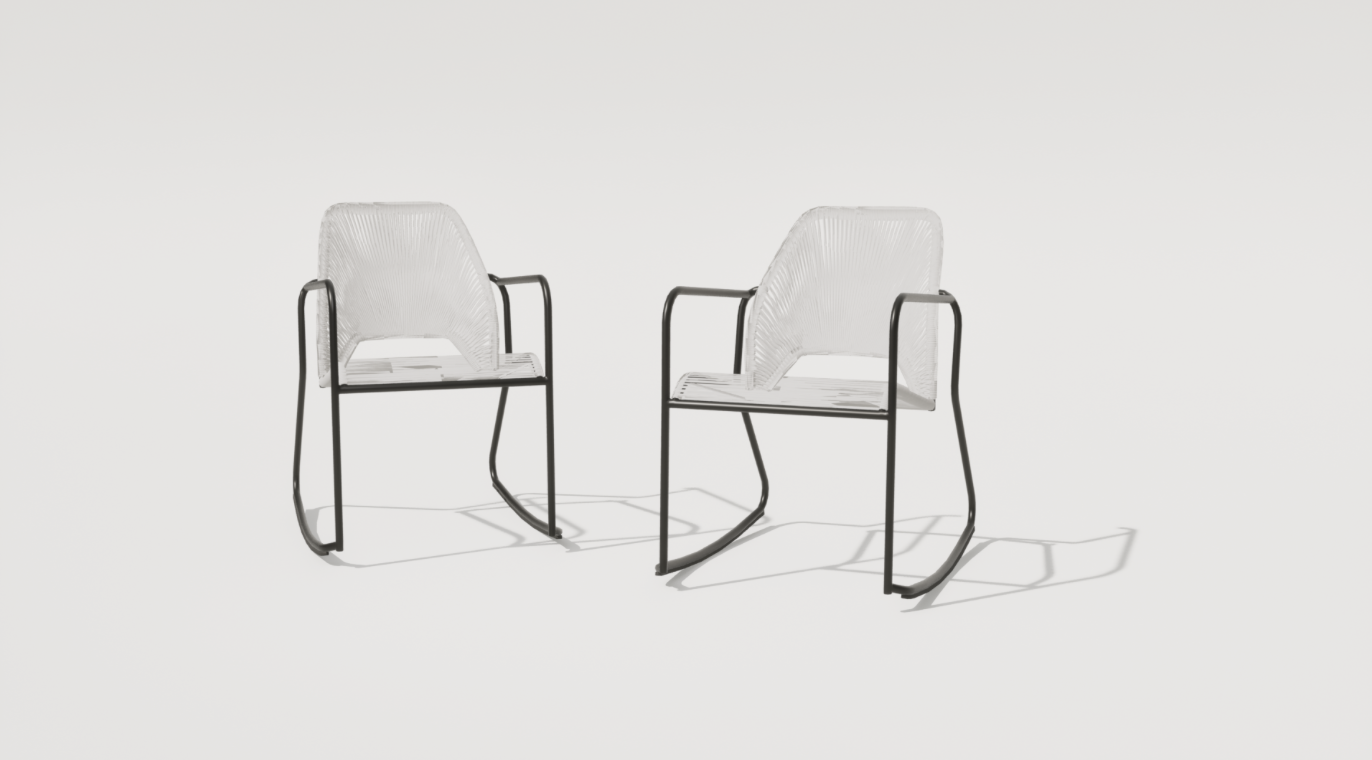 Two chairs rendered from the saved 3D Studio scene